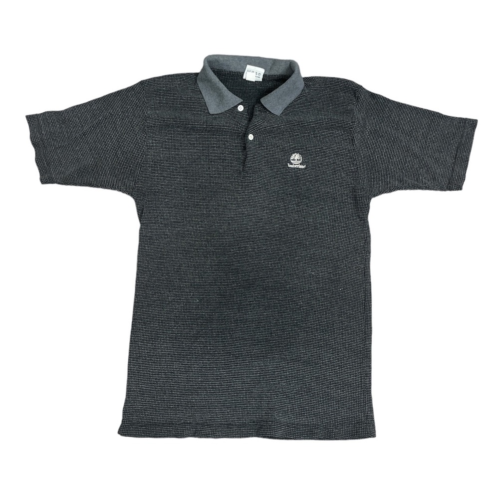 Timberland Black Gray Polo Embroidered Logo Size Small